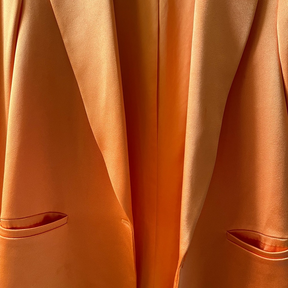 Alice + Olivia Women’s Orange Denny Notch Collar Boyfriend Blazer Silk Size 4 - Picture 13 of 17